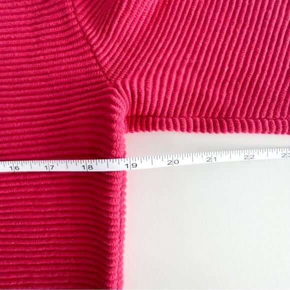 Wilfred Sweater Linen Blend Red Women's XS 3/4 Sleeves Horizontal Ribbing - Picture 7 of 10